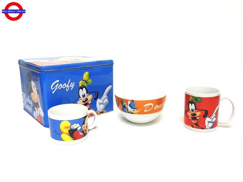 TAZZA CERAMICA MICKEY SET 3 PEZZI IN SCATOLA REGALO