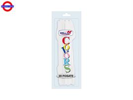 COLORS TRASPARENTE COLTELLI RIUTILIZZABILI CF.20 PEZZI