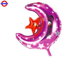 MYLAR NASCITA SUPER SHAPE LUNA FUXIA E STELLINA 24