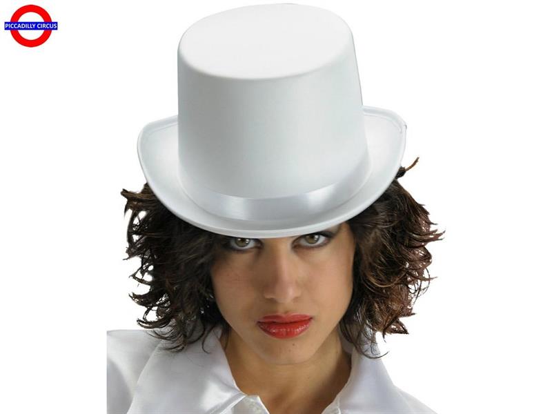 CAPPELLO CILINDRO BIANCO IN RASO