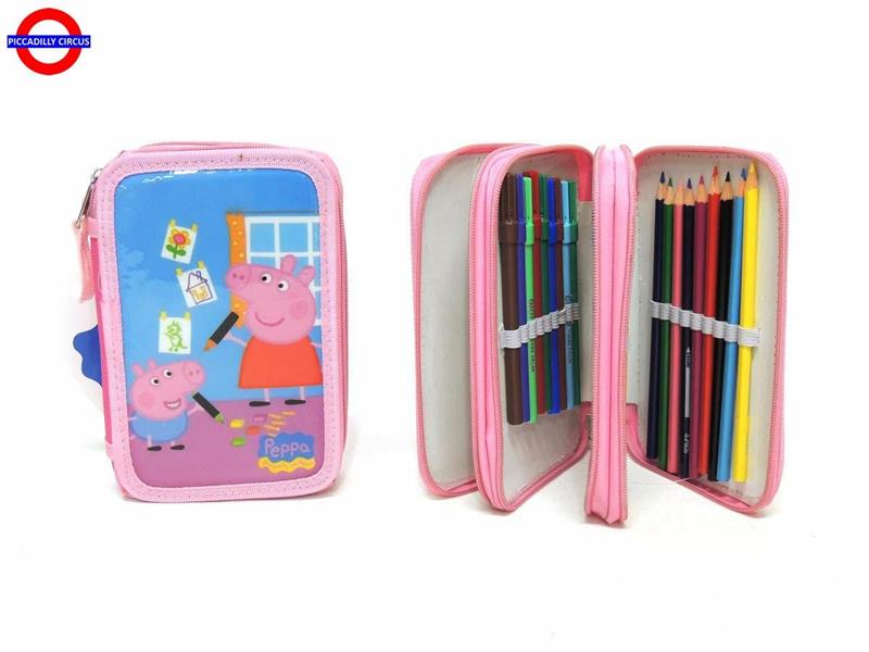 ASTUCCIO 3 ZIP PEPPA PIG ROSA GIOTTO/FILA