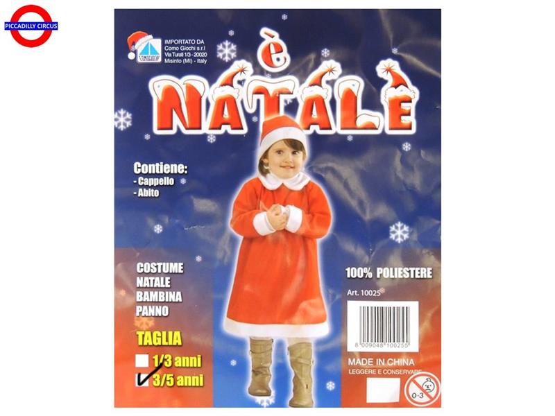 COSTUME BIMBA BABBO NATALE 03-05 ANNI