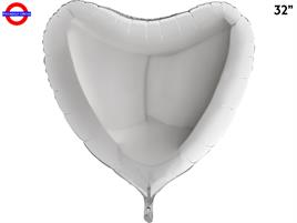 MYLAR CUORE 32 ARGENTO