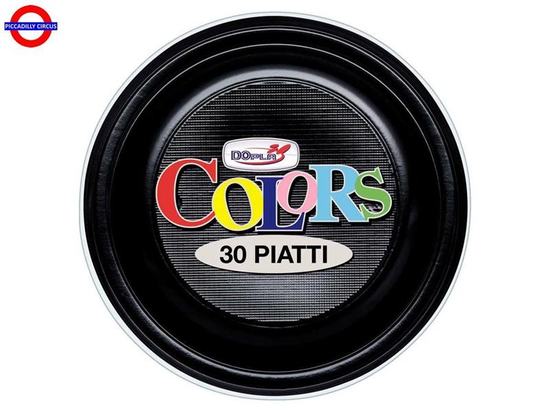 COLORS NERO PIATTI PIANI CF.25 PEZZI RIUTILIZZABILI