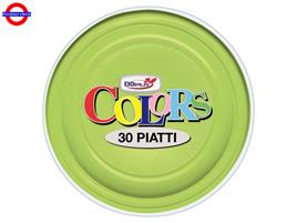 COLORS VERDE  CHIARO PIATTI PIANI CF.25 PEZZI RIUTILIZZ