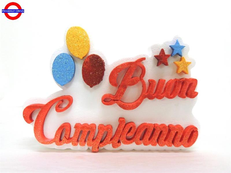 POLY COMPLEANNO - BUON COPLEANNO STELLE E PALLONI GLITTE