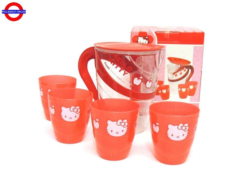 SET CARAFFA CON 4 BICCHIERI HELLO KITTY