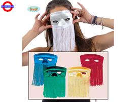 MASCHERA DOMINO CON FRANGE 5 COLORI
