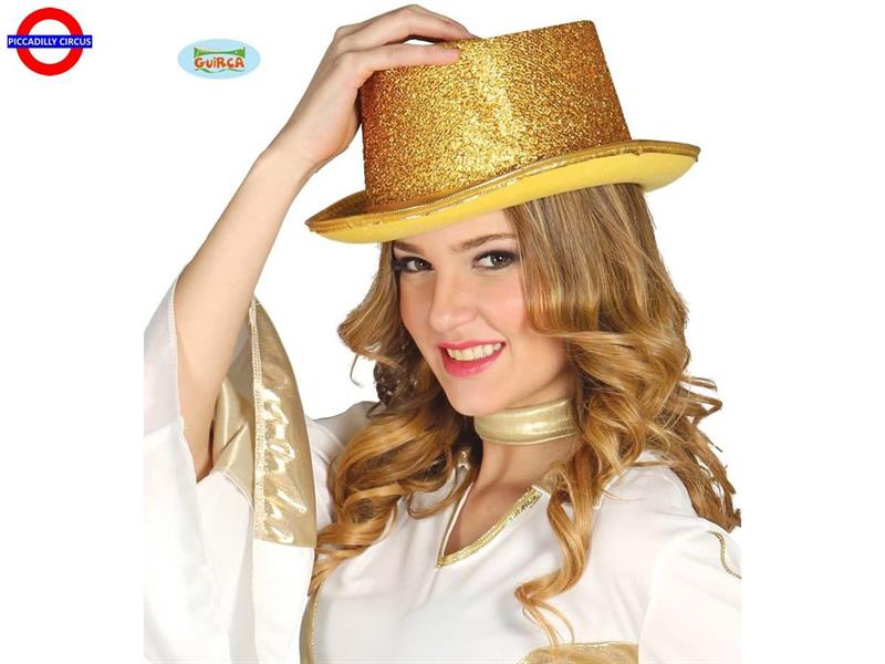 CAPPELLO CILINDRO GLITTER ORO