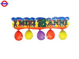 18 ANNI BANNER CON PALLONCINI I MIEI 18 ANNI