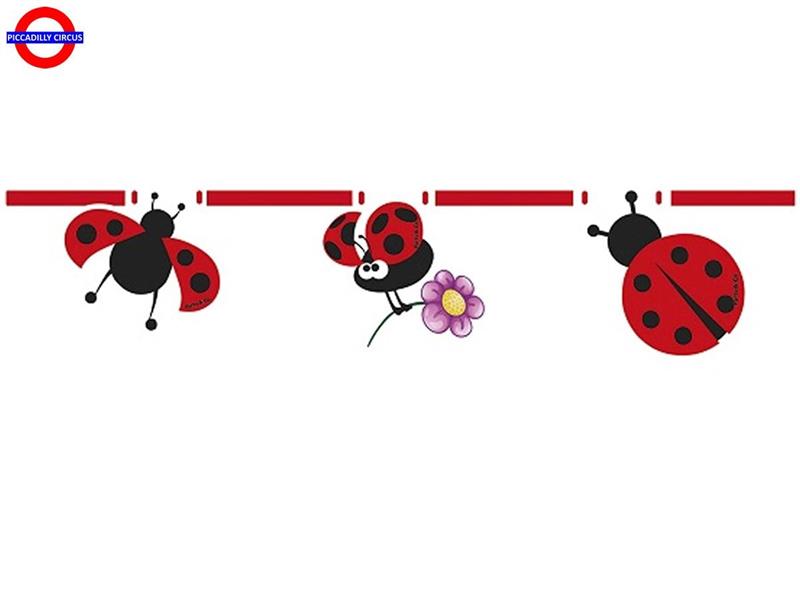 BUON COMPLEANNO COCCINELLE FESTONE BANDIERINE CON NASTRO