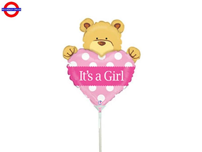 MYLAR NASCITA MINI SHAPE ORSO GIRL