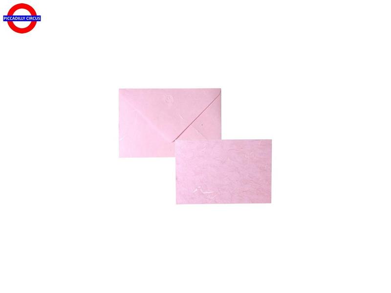 CARTONCINO CON BUSTA IN CARTA DI RISO cm 7X5 ROSA