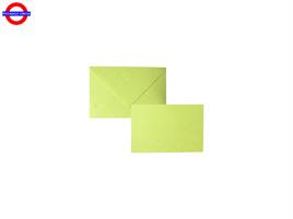 CARTONCINO CON BUSTA IN CARTA DI RISO cm 7X5 VERDE LIME