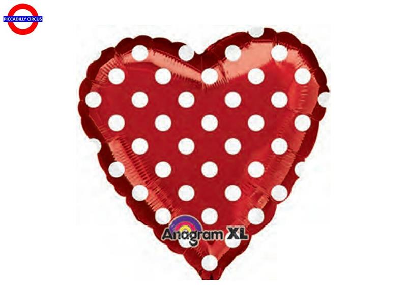 MYLAR CUORE POIS ROSSO 18