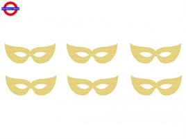 MASCHERA ORO GLITTER CF.6 PEZZI