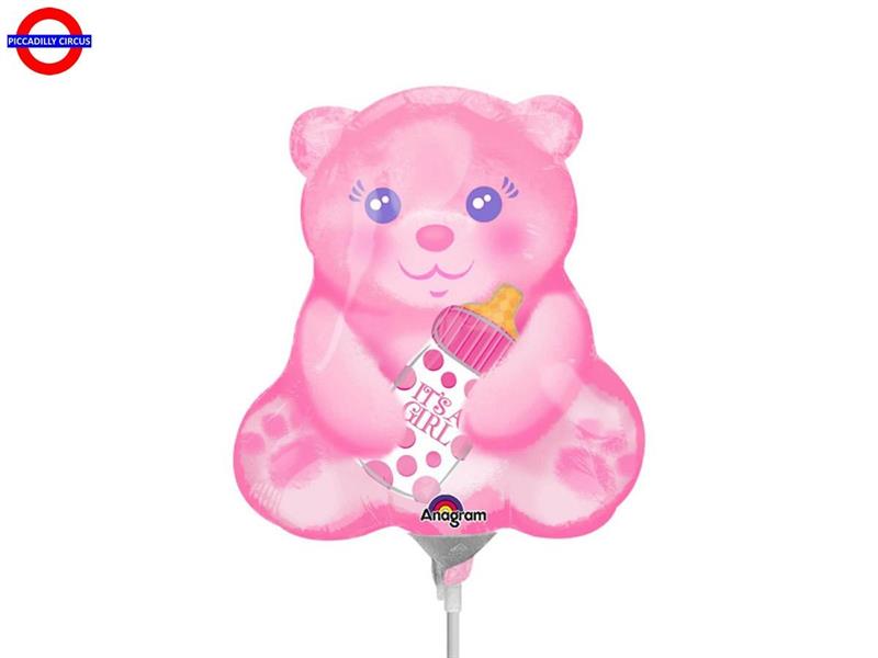 MYLAR NASCITA MINI SHAPE BEAR GIRL