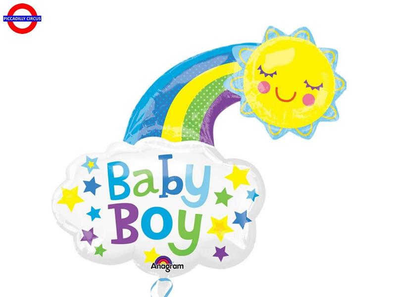 MYLAR NASCITA SUPER SHAPE ARCOBALENO BABY BOY 30