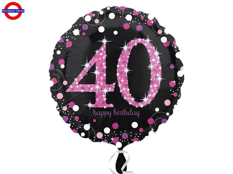 MYLAR 40 ANNI 18 OLOGRAFICO PINK