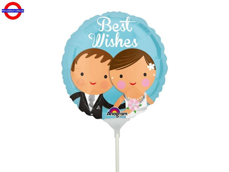 MYLAR MATRIMONIO MINI SHAPE SPOSINI BEST WISHES