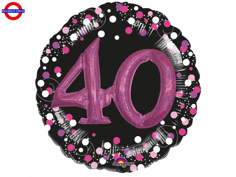 MYLAR 40 ANNI SUPER SHAPE 32 MULTIBALLOON FUXIA