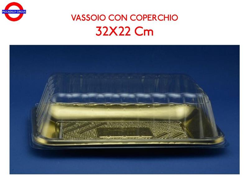 VASSOIO CON COPERCHIO RETTANGOLARE CM.32X22
