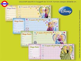 INVITI ASSEGNO FROZEN BLISTER 15 PEZZI 8 SOG.