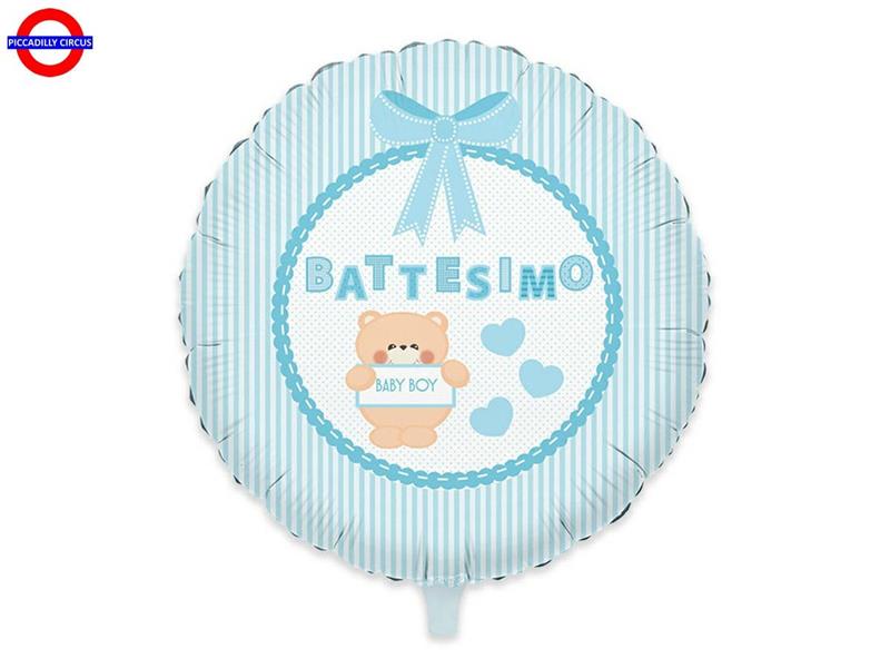 MYLAR BATTESIMO 18 BATTESIMO CELESTE TEDDY