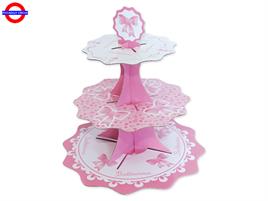 ALZATINA 3 PIANI BATTESIMO ROSA