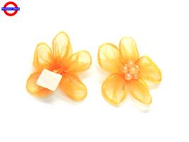 FIORELLINI ORGANZA ADESIVI cm3 ARANCIO