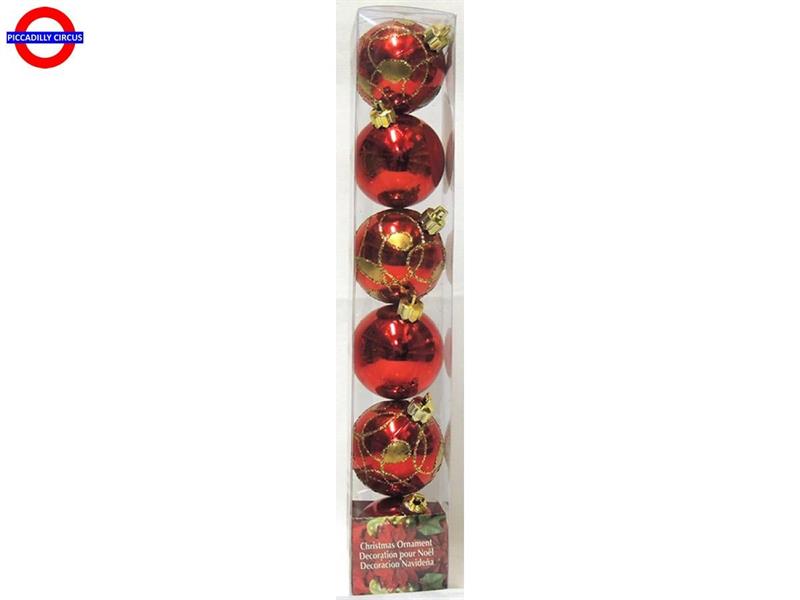 SFERA DECORATE ROSSE MM.50 CF.6 PEZZI