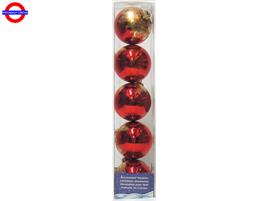 SFERA DECORATE ROSSE MM.60 CF.5 PEZZI