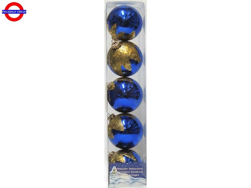 SFERA DECORATE BLU MM.60 CF.5 PEZZI