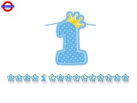 1°COMP. CELESTE FESTONE MAXI SCRITTA 6 M