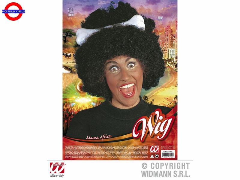 PARRUCCA AFRO NERA CON OSSO