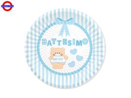 BATTESIMO CELESTE TEDDY 8 PIATTI D.18