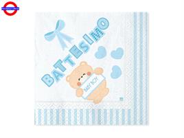 BATTESIMO CELESTE TEDDY 20 TOVAGLIOLI 33X33