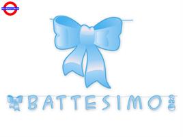BATTESIMO CELESTE FESTONE MAXI SCRITTA 6 MT