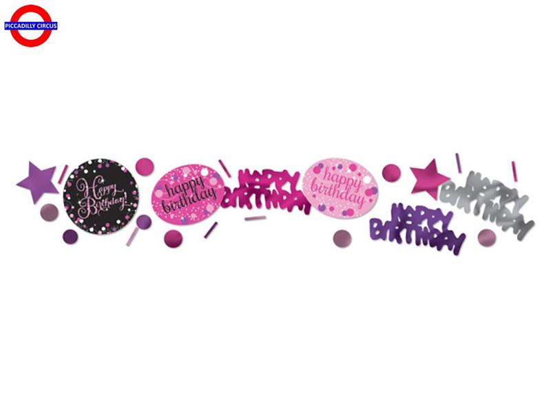 HAPPY BIRTHDAY SPARKLING PINK CONFETTI TAVOLA 34 GR