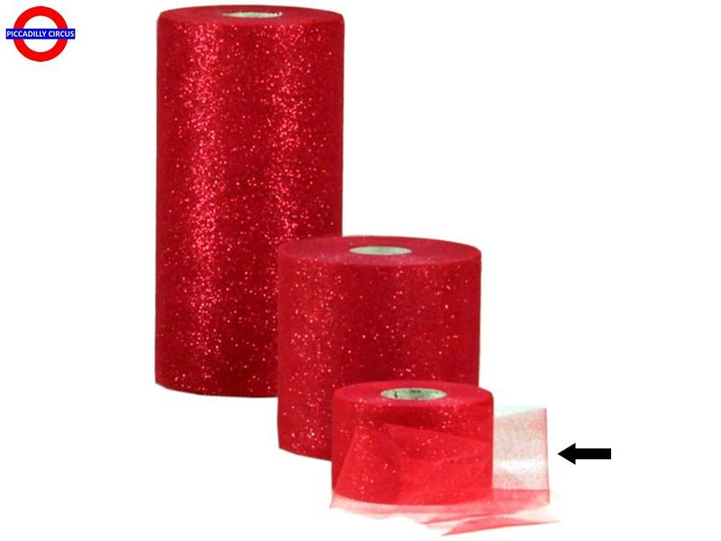 TULLE GLITTER cm06X50m ROSSO