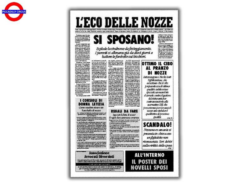 BIGLIETTO GIORNALE MATRIMONIO