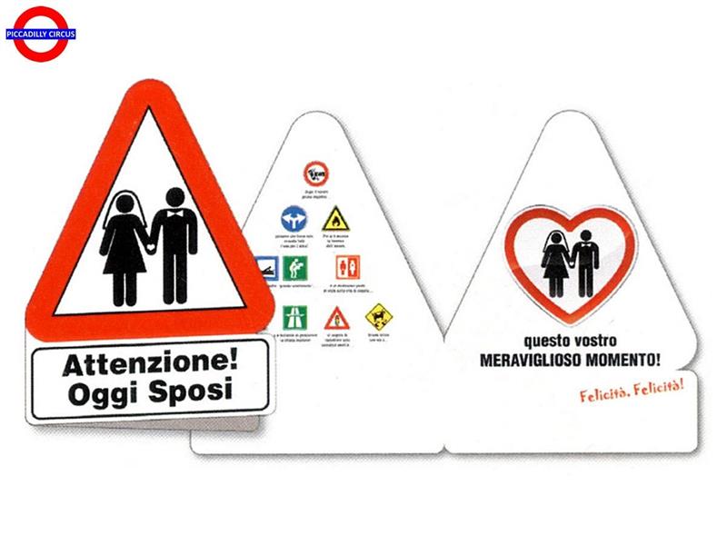 BIGLIETTO SEGNALI STRADALI MATRIMONIO