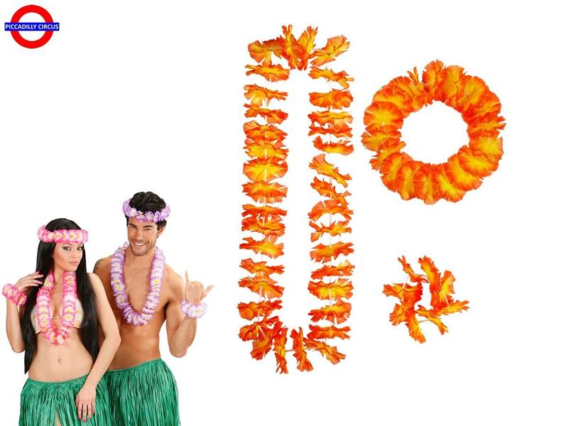 HAWAIIANA SET 3 PEZZI ARANCIONE-GIALLO