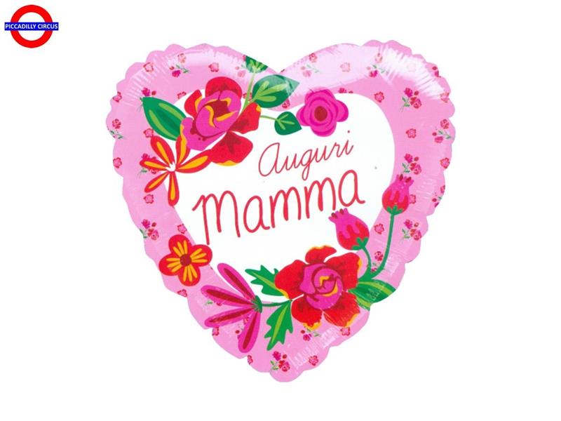 MYLAR MAMMA 18 CUORE AUGURI MAMMA