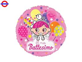 MYLAR BATTESIMO 18 ANGIOLETTO ROSA