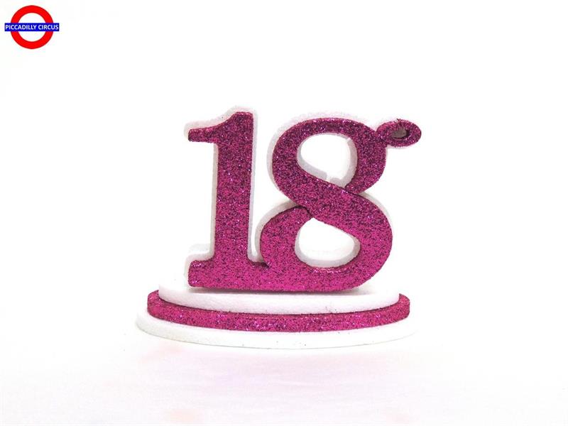 POLY 18 ANNI - ALZATINA FUXIA GLITTER CM.20