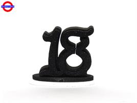 POLY 18 ANNI - ALZATINA NERO GLITTER CM.13X10