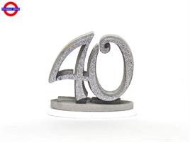 POLY 40 ANNI - ALZATINA ARGENTO GLITTER CM.13X10