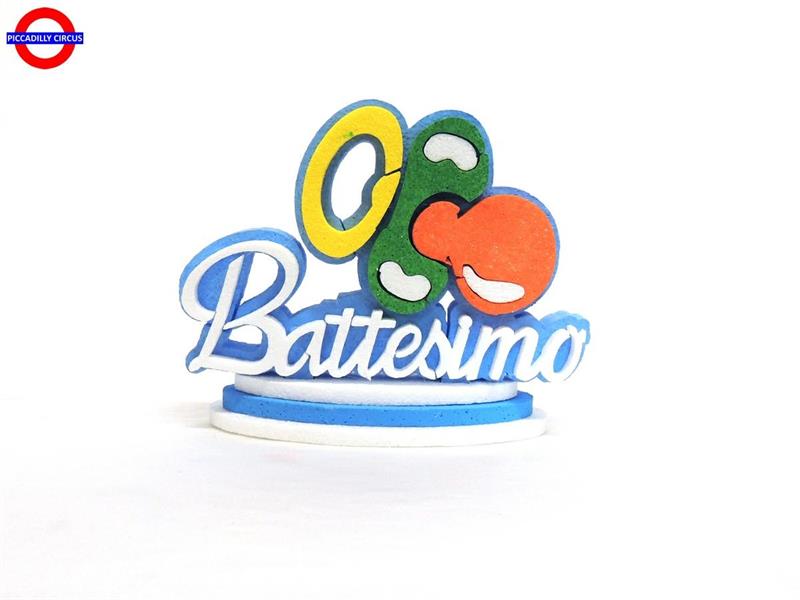 POLY BATTESIMO - ALZATINA CELESTE GLITTER CM.20