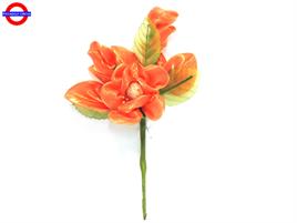 PICK FIORE SETA CON PERLA cm15 ARANCIO